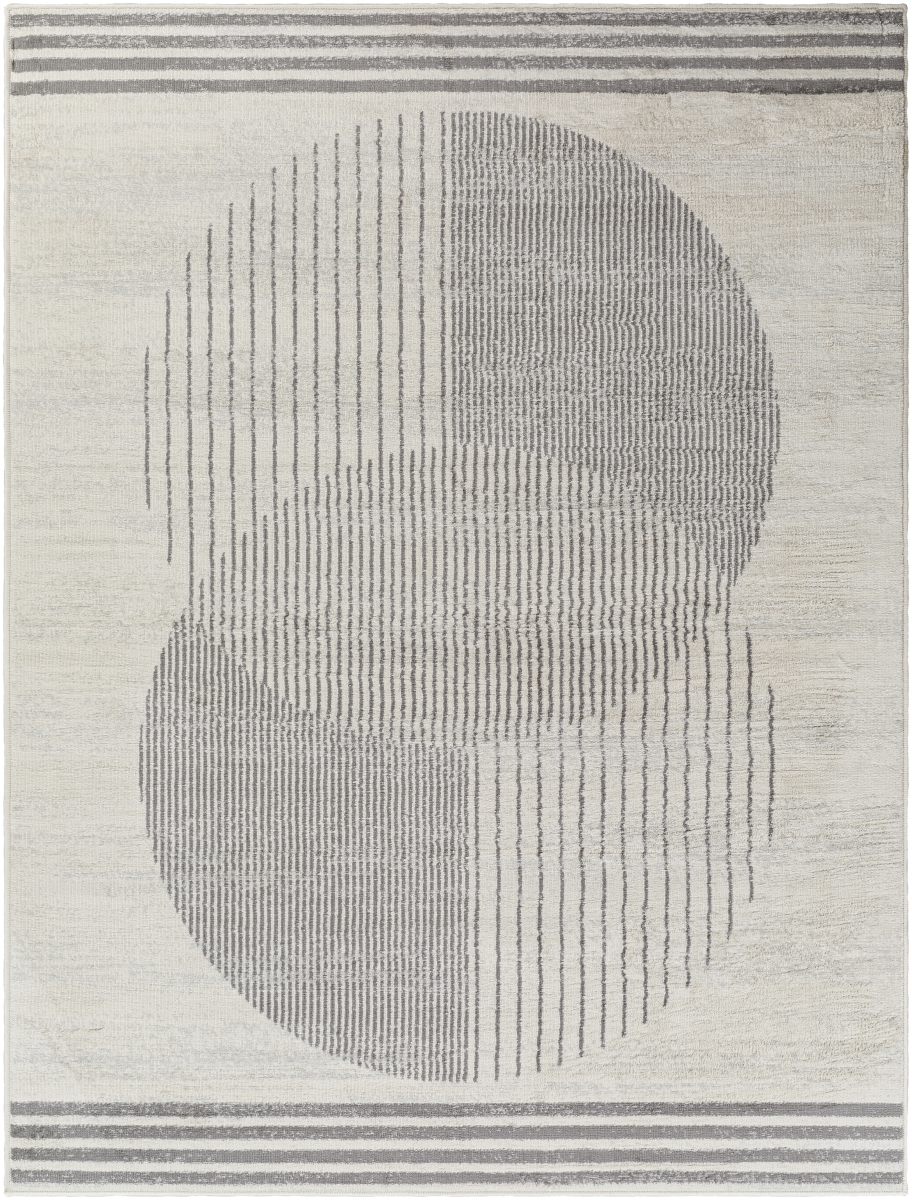 FSA2377-710RD 7 ft. 10 in. x 7 ft. 10 in. Floransa FSA-2377 Modern Machine Woven Round Rug, Multi Color