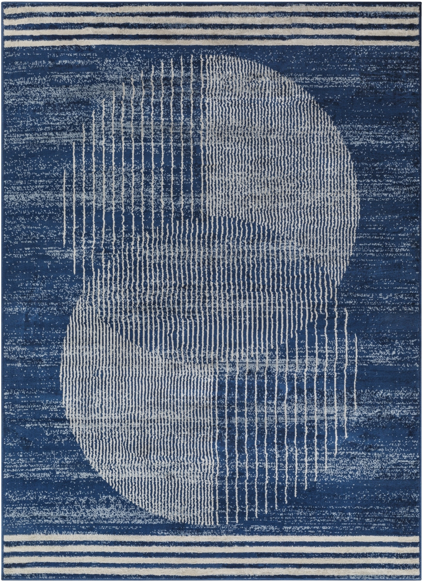 FSA2380-67RD 6 ft. 7 in. x 6 ft. 7 in. Floransa FSA-2380 Modern Machine Woven Round Rug, Multi Color