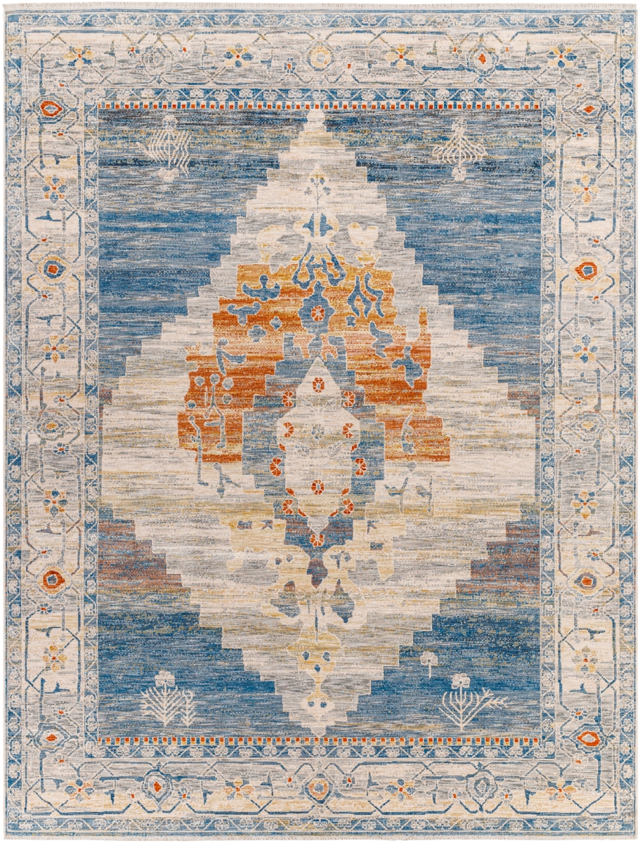 CHG2303-810127 8 ft. 10 in. x 12 ft. 7 in. Chicago Rectangle Rug, Blue & Cream