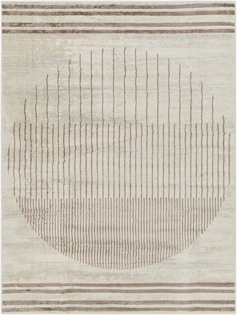 FSA2370-710RD 7 ft. 10 in. x 7 ft. 10 in. Floransa FSA-2370 Modern Machine Woven Round Rug, Multi Color