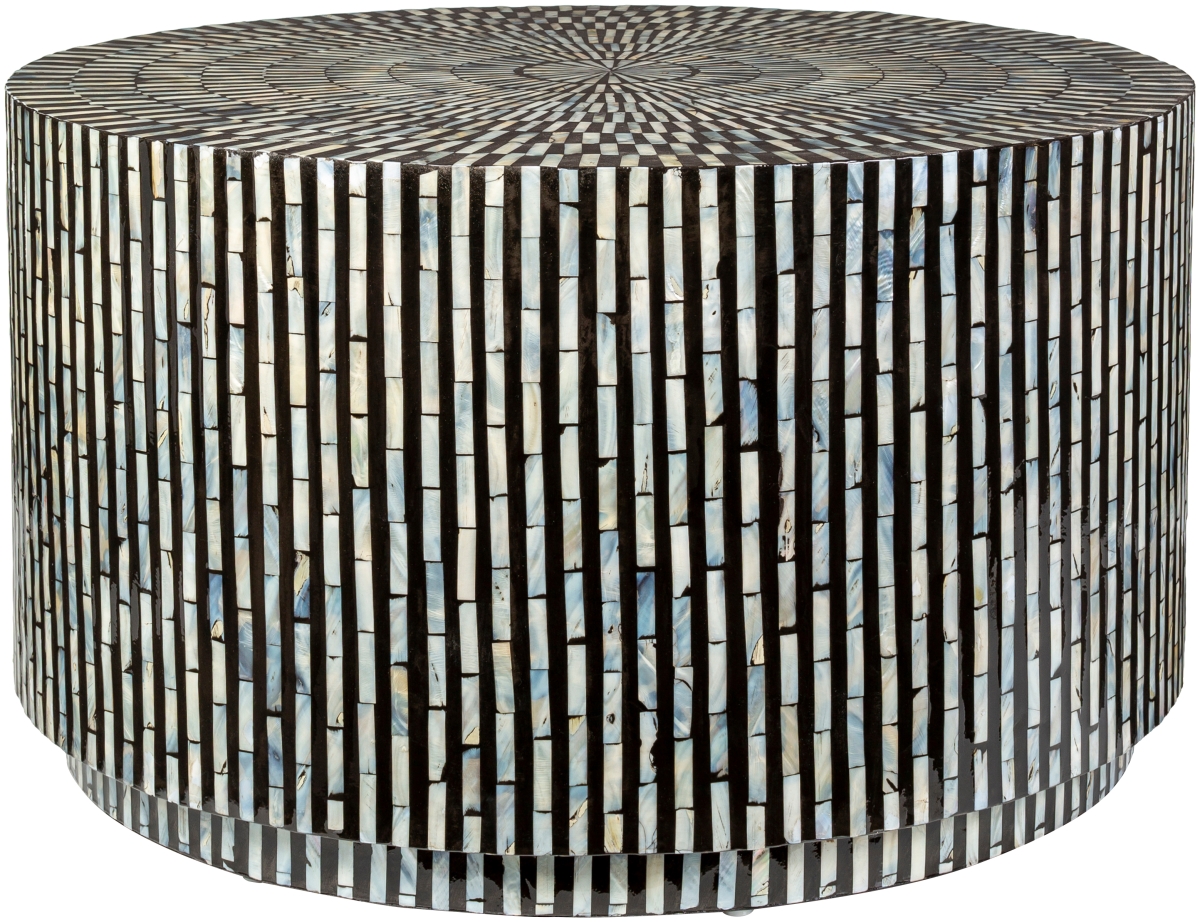 LYH-004 17 x 30 x 30 in. Lharysa Coffee Table, Cream & Black