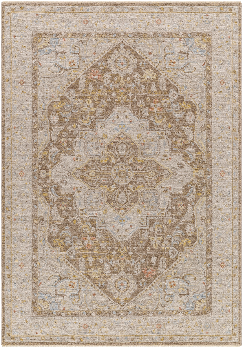 AVT2366-710RD 7 ft. 10 in. x 7 ft. 10 in. Avant Garde Traditional Machine Woven Round Rug, Dark Brown