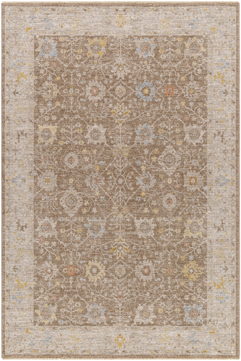 AVT2370-710RD 7 ft. 10 in. x 7 ft. 10 in. Avant Garde Traditional Machine Woven Round Rug, Dark Brown