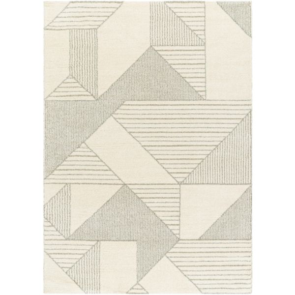 GVC2314-71010 7 ft. 10 in. x 10 ft. Gavic Machine Woven Polyester & Polypropylene Rectangle Area Rug, Ivory, Light Beige & Medium Gray
