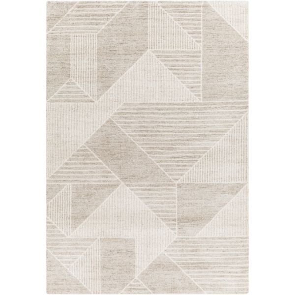GVC2315-23 2 x 3 ft. Gavic Machine Woven Polyester & Polypropylene Rectangle Area Rug, Ivory, Medium Gray & Light Beige