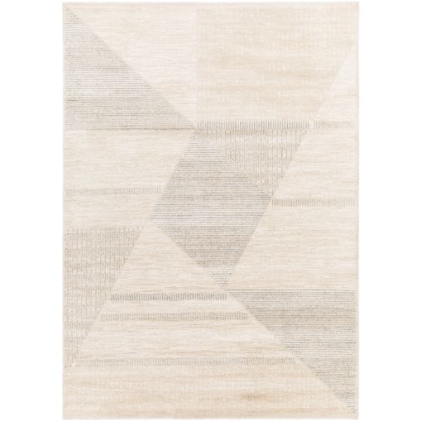 GVC2320-23 2 x 3 ft. Gavic Machine Woven Polyester & Polypropylene Rectangle Area Rug, Ivory, Light Beige & Medium Gray