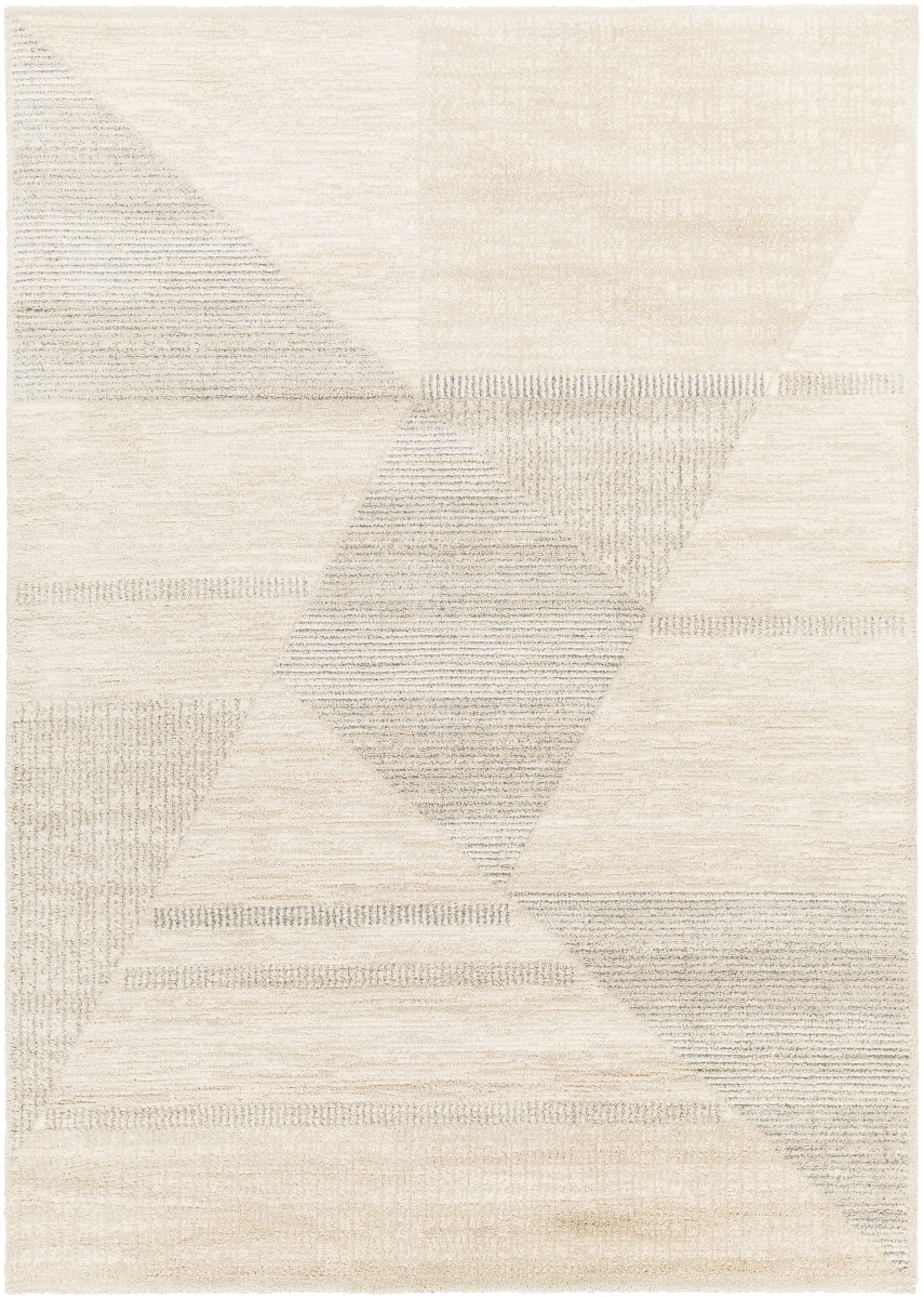 Rugs GVC2320-43511 4 ft. 3 in. x 5 ft. 11 in. Gavic Rectangular High Pile Area Rug, Gray & White