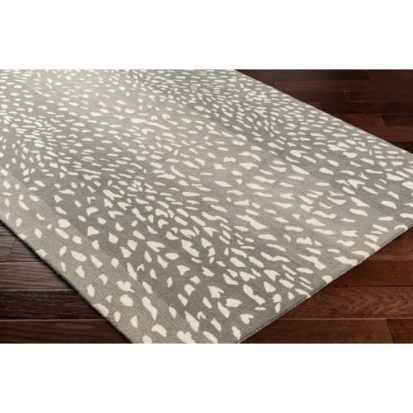 ATH5163-312 3 x 12 ft. Athena ATH-5163 Runner Hand Tufted Rugs - Medium Gray, Light Gray & Cream