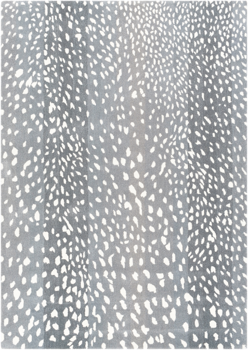 ATH5163-4RD 4 ft. Athena Collection ATH-5163 Round Hand Tufted Rug - Medium Gray, Light Gray & Cream