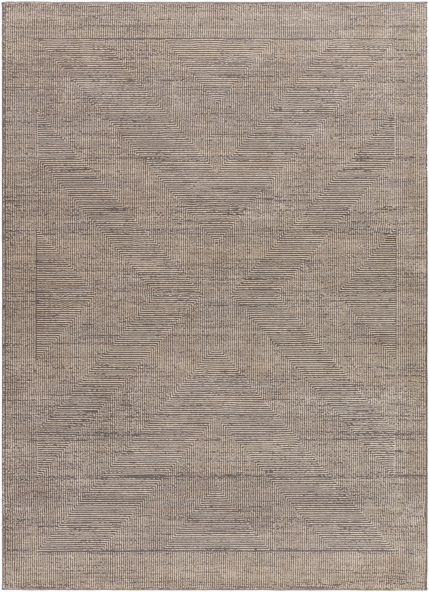 Rugs ALD2311-639 6 ft. 3 in. x 9 ft. Alder Rectangular Machine Woven Area Throw Rug, Brown & Gray