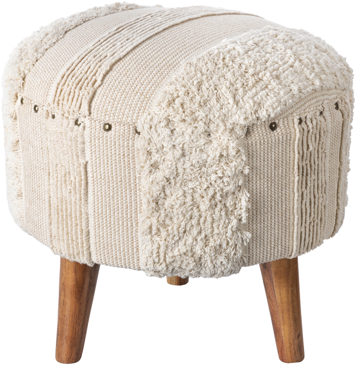HRM-005 16 x 16 x 16 in. Haarlem Global Stool, Beige & Brown