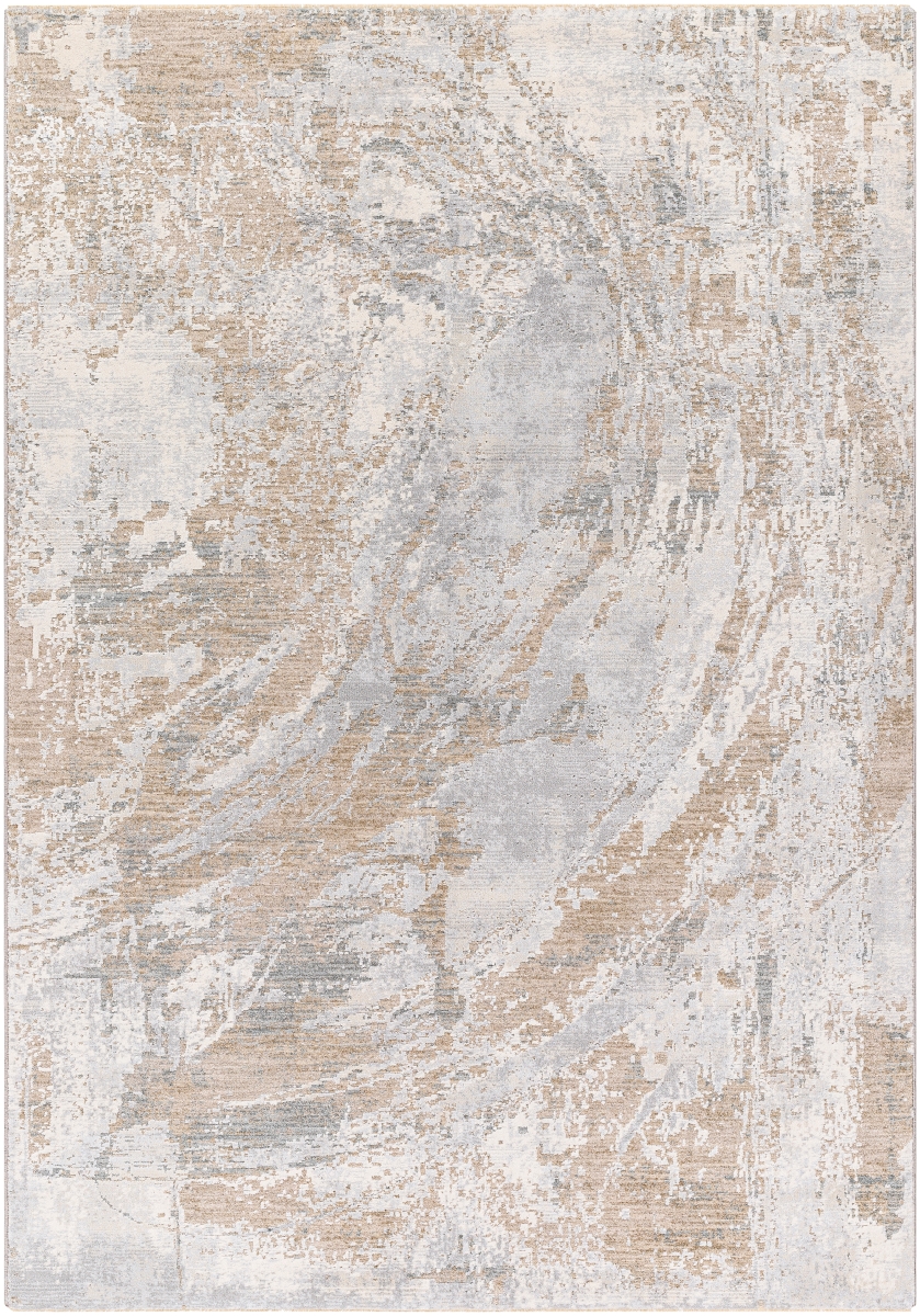 Rugs BWK2336-2710 2 ft. 7 in. x 10 ft. Brunswick Rectangular Medium Pile Rug, Beige, Gray & White