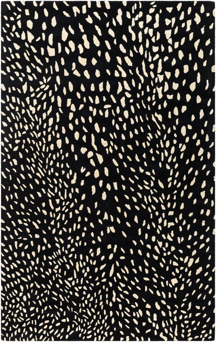 ATH5172-1014 10 x 14 ft. Athena Hand Tufted Rectangle Area Rug, Black & Cream