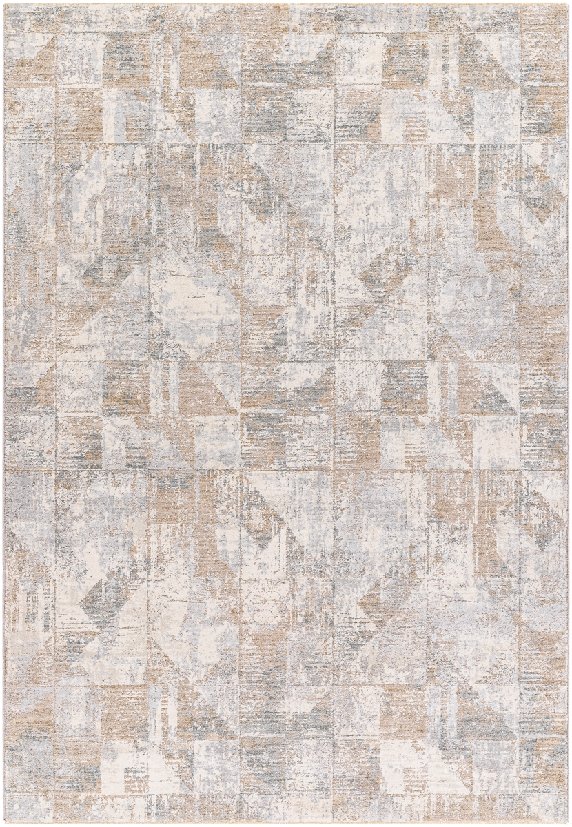 Rugs BWK2324-2710 2 ft. 7 in. x 10 ft. Brunswick Machine Woven Rectangular Area Rug, Beige, Gray & White