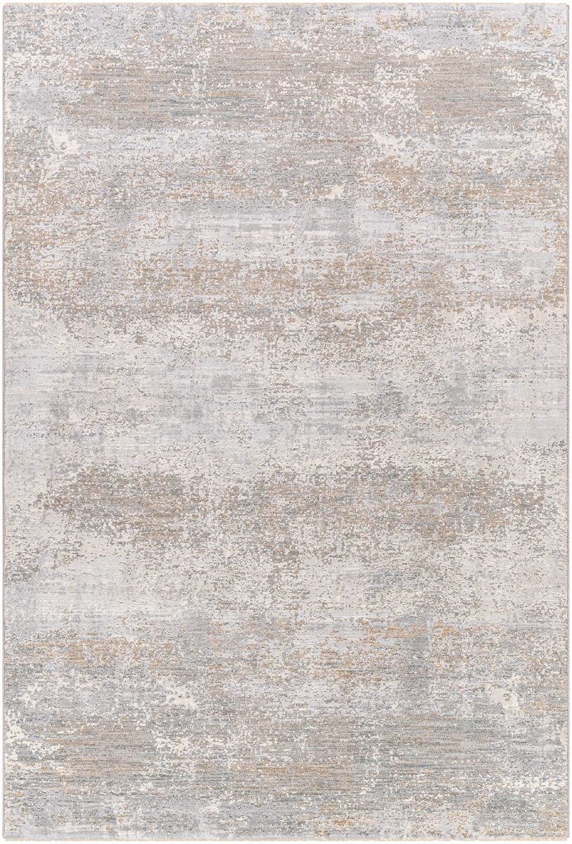 Rugs BWK2325-2710 2 ft. 7 in. x 10 ft. Brunswick Machine Woven Rectangular Area Throw Rug, Beige, Gray & White