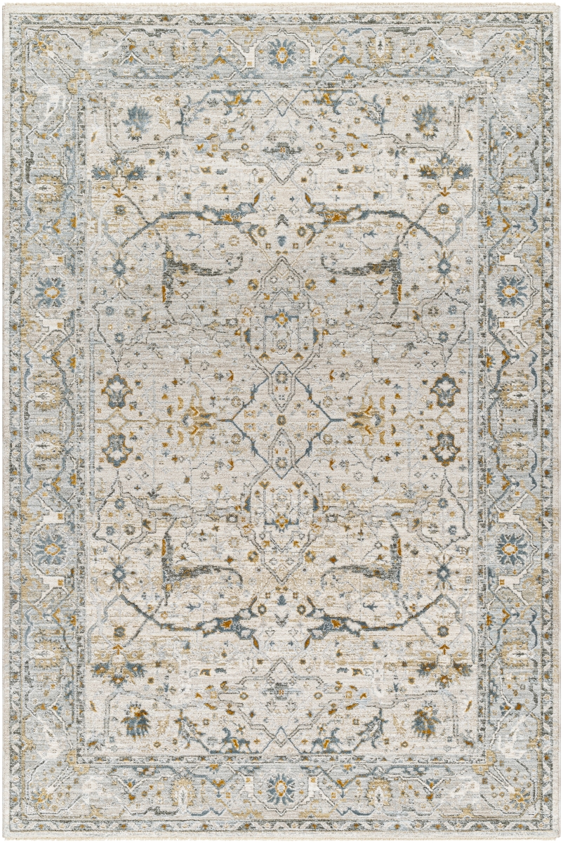 DRE2309-6796 6 ft. 7 in. x 9 ft. 6 in. Dresden Machine Woven Polyester Rectangle Area Rug, Taupe