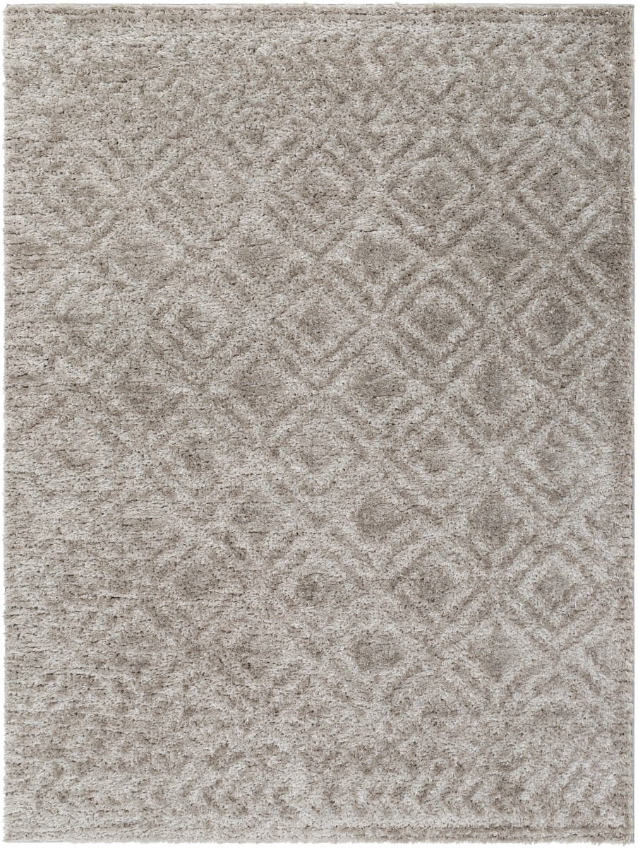 Rugs NMC2303-537 5 ft. 3 in. x 7 ft. Nomadic Rectangle Machine Woven Area Rug, Light Gray
