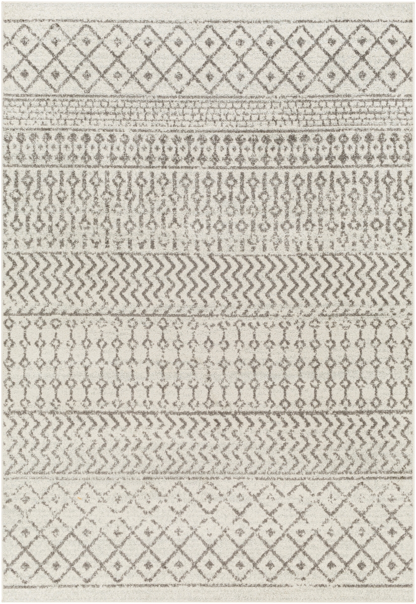 Rugs ELZ2369-9126 9 ft. x 12 ft. 6 in. Elaziz Rectangular Area Throw Rug, Beige & Gray