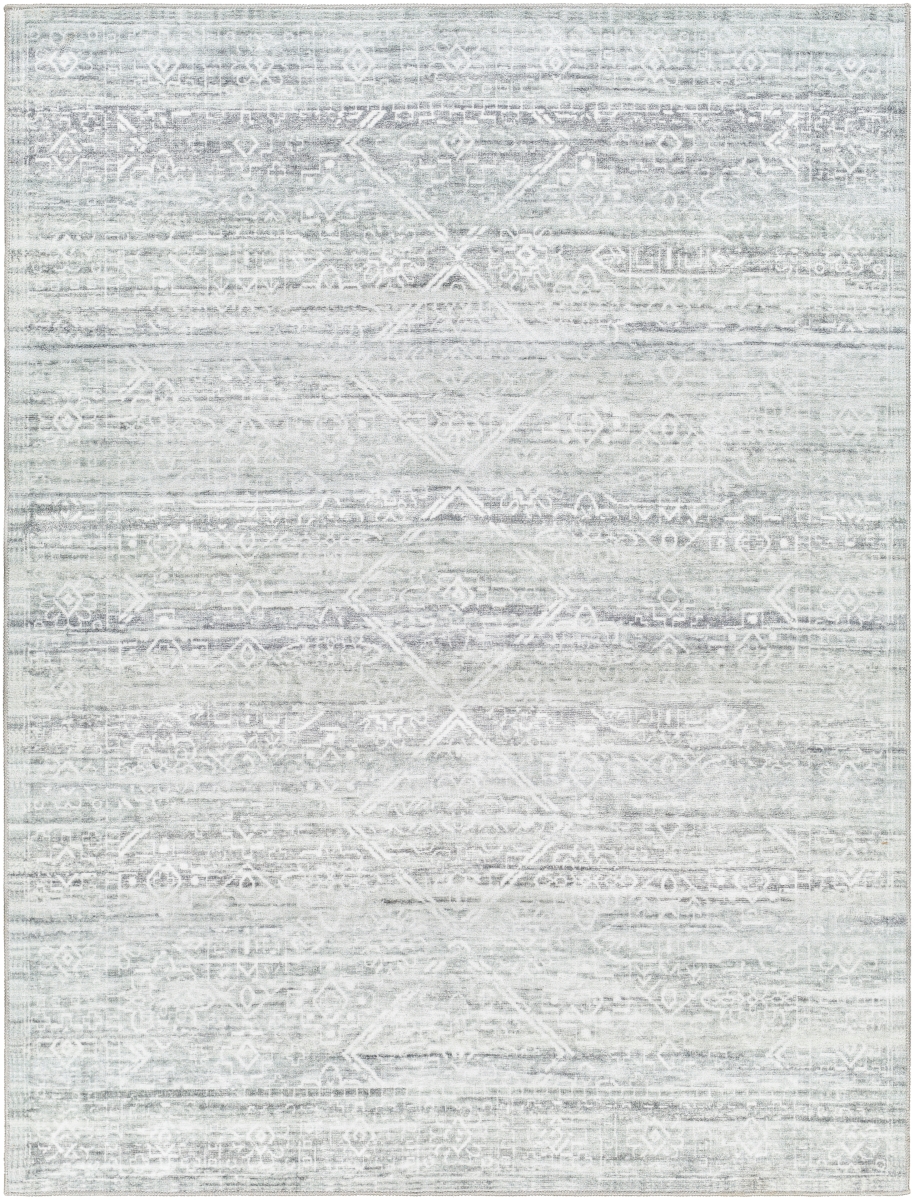 HRH2302-710106 7 ft. 10 in. x 10 ft. 6 in. Hera HRH-2302 Rectangle Machine Woven Rug - Light Gray