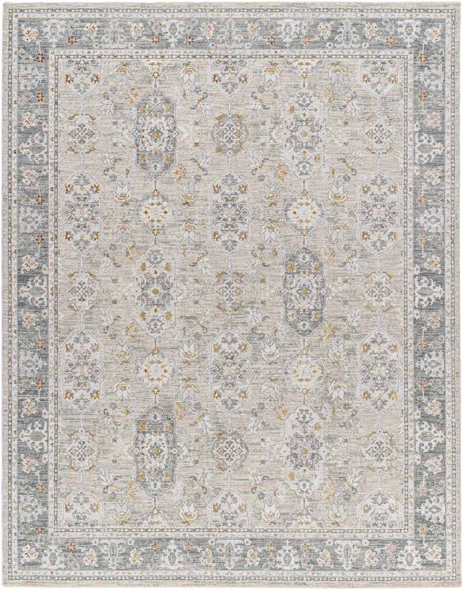 DRE2325-274 2 ft. 7 in. x 4 ft. Dresden Machine Woven Polyester Round Rug