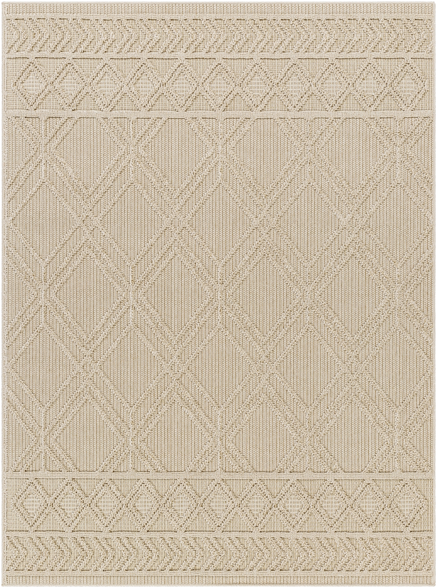 RPT2302-71010 7 ft. 10 in. x 10 ft. Rockport Machine Woven Rectangle Rug, Ivory & Tan