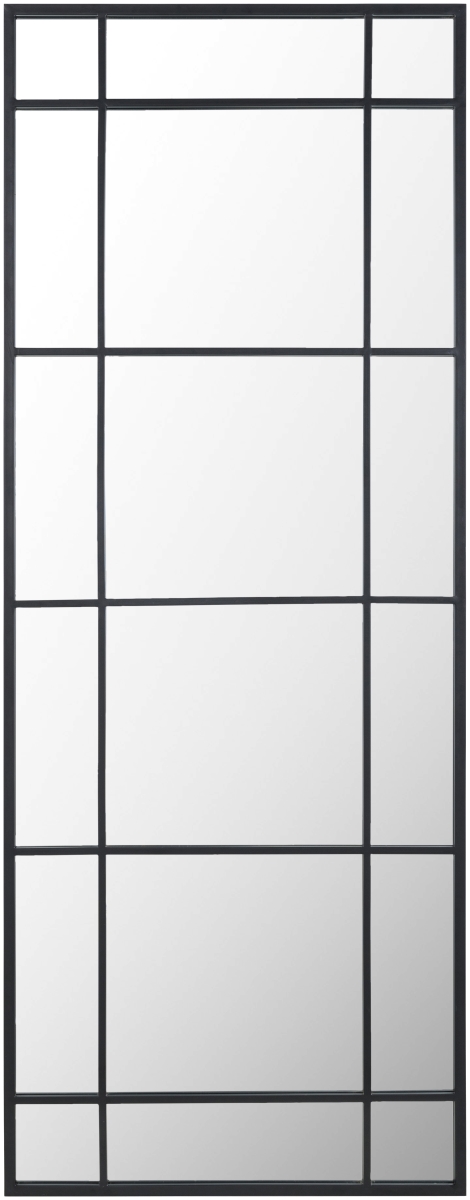 LKA001-6224 50 in. Lanka Metal Modern Rectangle Floor Mirror, Black