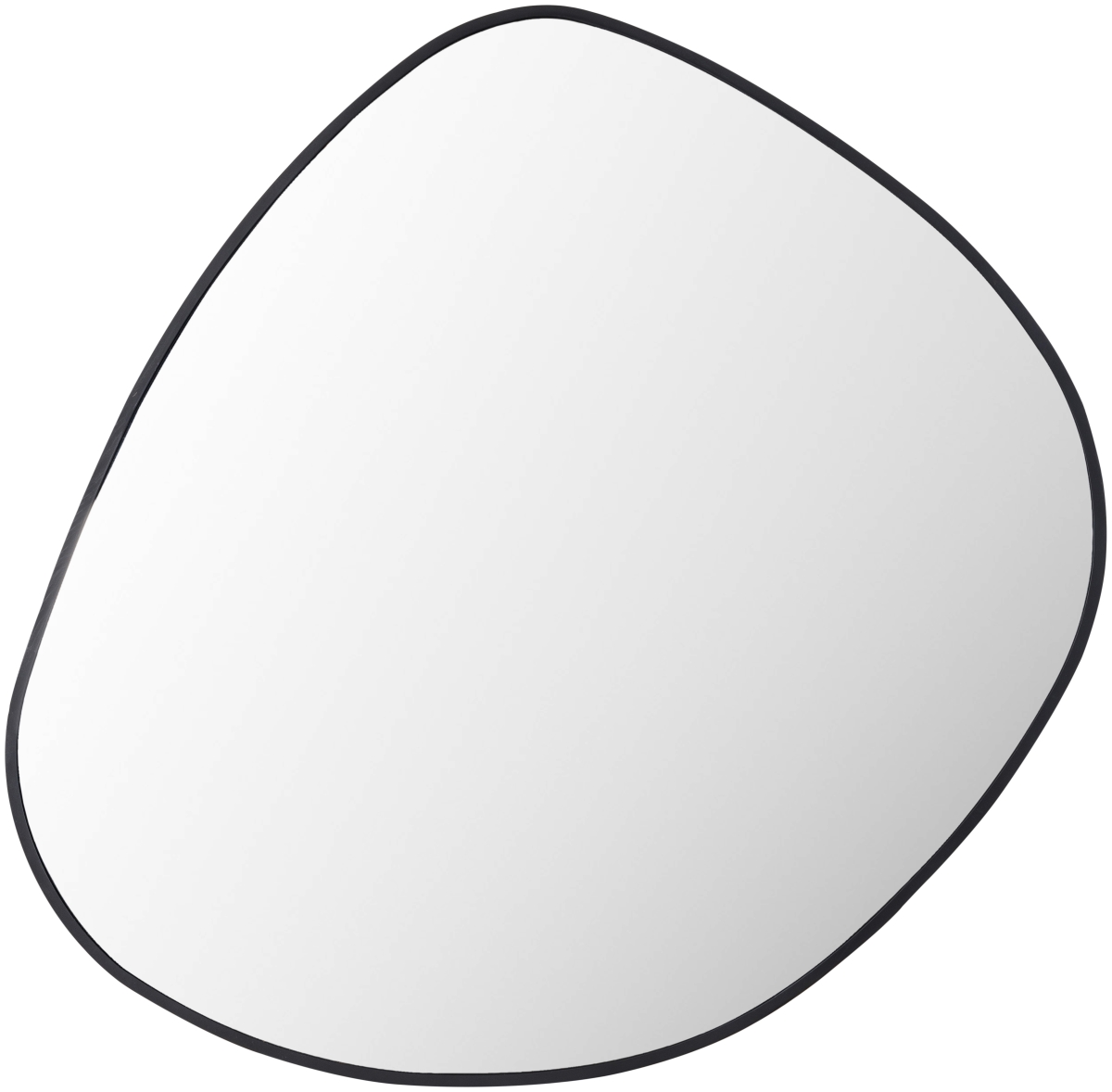 PLE001-2928 Pebble Organic Design Metal Frame Wall Mirror, Black - Large