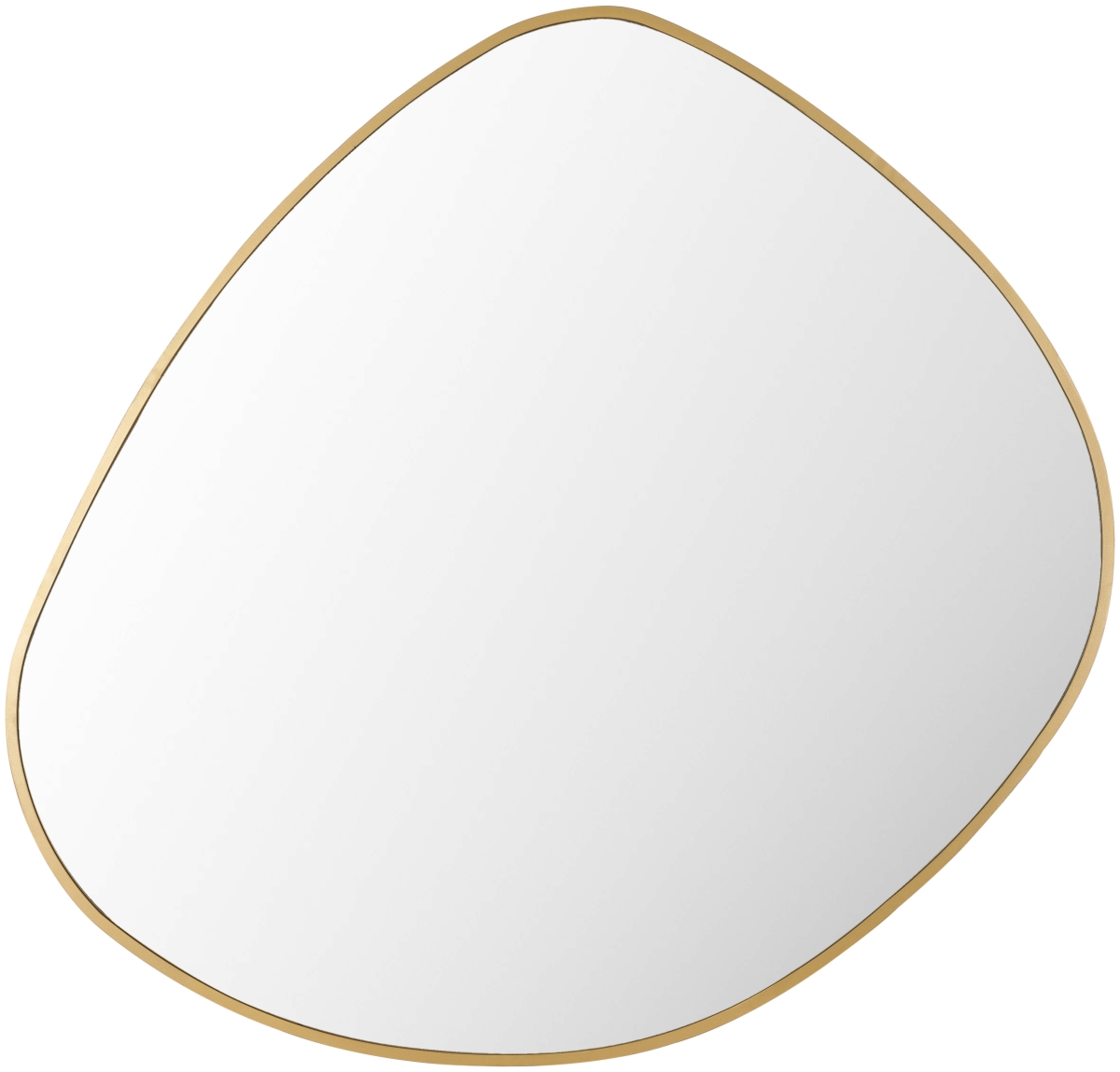 PLE002-2928 Pebble Organic Design Metal Frame Specialty Wall Mirror, Gold - Medium