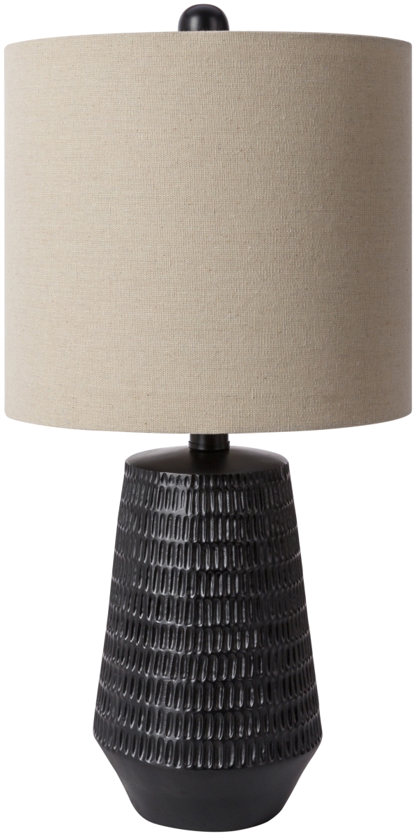 Table Lamp - Black Textured & Beige - 21 x 10 x 10 in. - Elegant Design