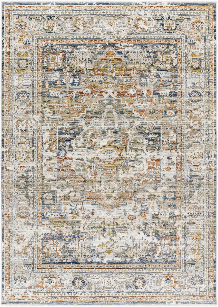 EDO2301-537 5 ft. 3 in. x 7 ft. Rectangle Area Rug with Fringe, Multi Color