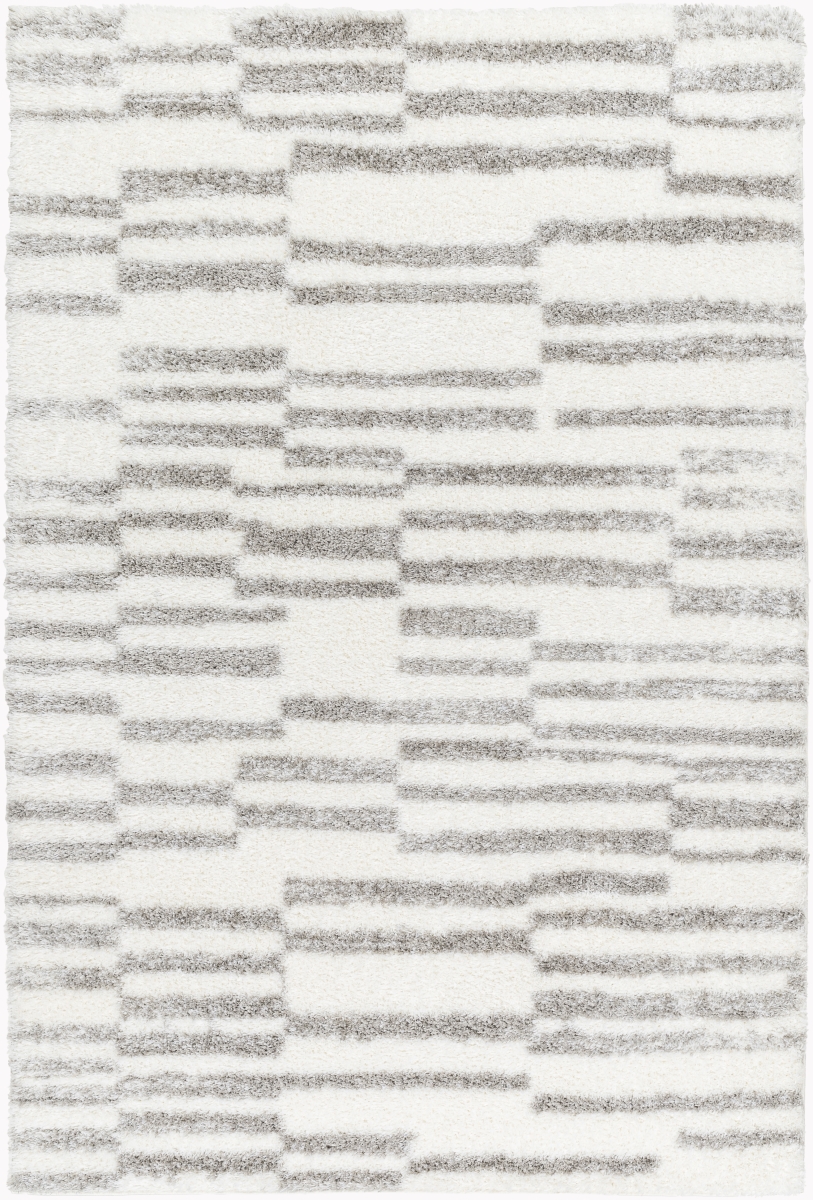 CDG2328-71010 7 ft. 10 in. x 10 ft. Cloudy Shag Machine Made Rectangular Area Throw Rug, Off White
