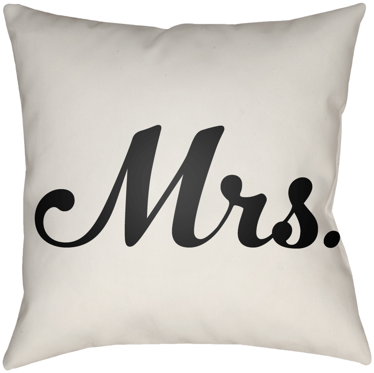 MRSS001-2020 20 x 20 in. Mr & Mrs MRSS-001 Square Accent Pillow, Ivory & Black