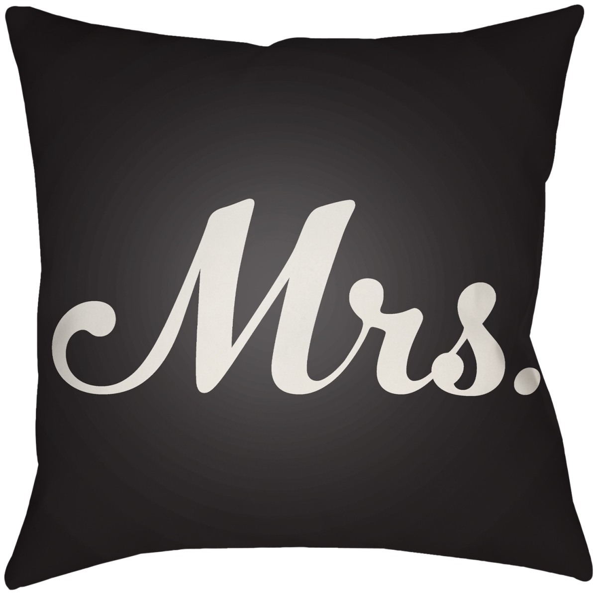 MRSS003-2020 20 x 20 in. Mr & Mrs MRSS-003 Square Accent Pillow, Black & Ivory