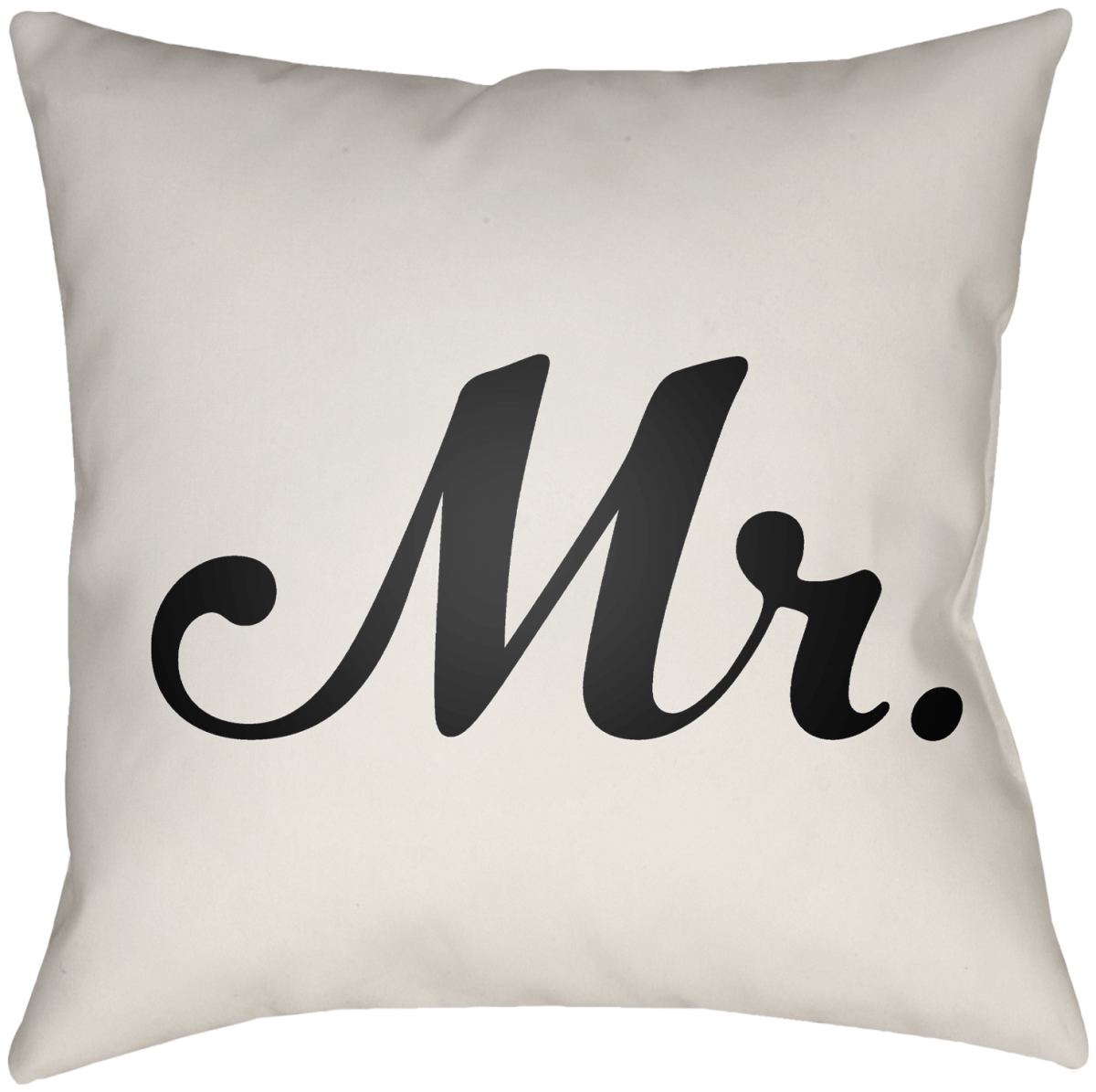MRSS005-2020 20 x 20 in. Mr & Mrs MRSS-005 Square Accent Pillow, Ivory & Black