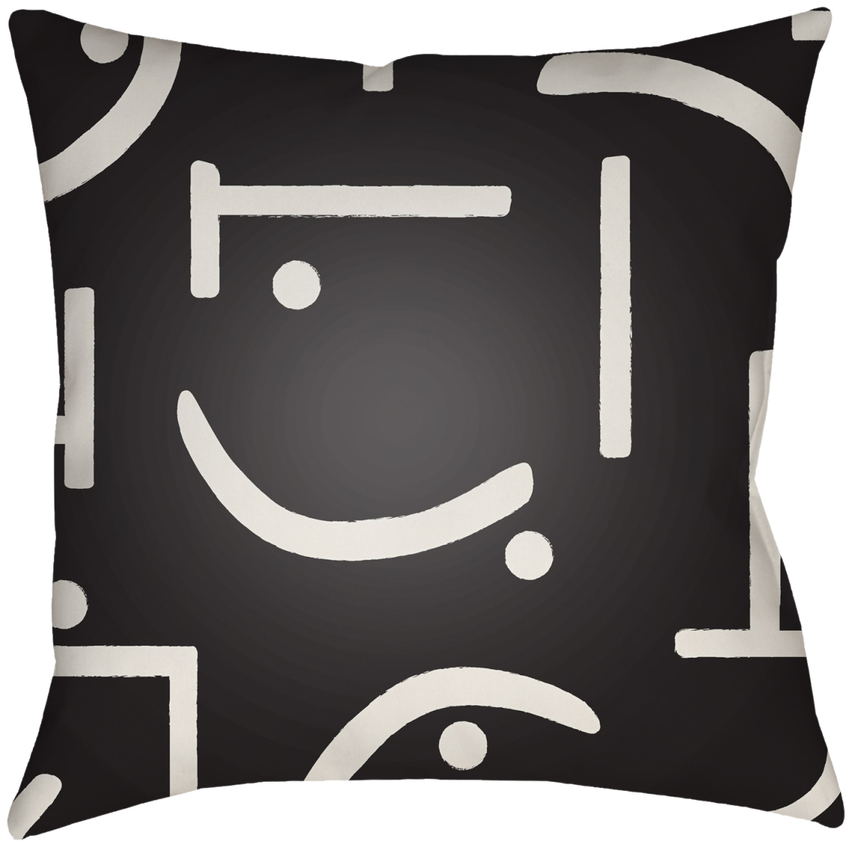 BMB002-2020 20 x 20 in. Bambara BMB-002 Square Accent Pillow, Black & Ivory