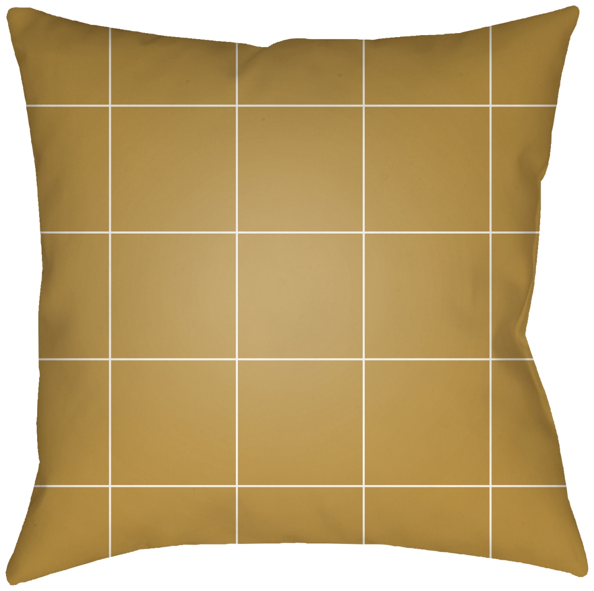 GDW005-2020 20 x 20 in. Gridwork GDW-005 Square Accent Pillow, Mustard & White