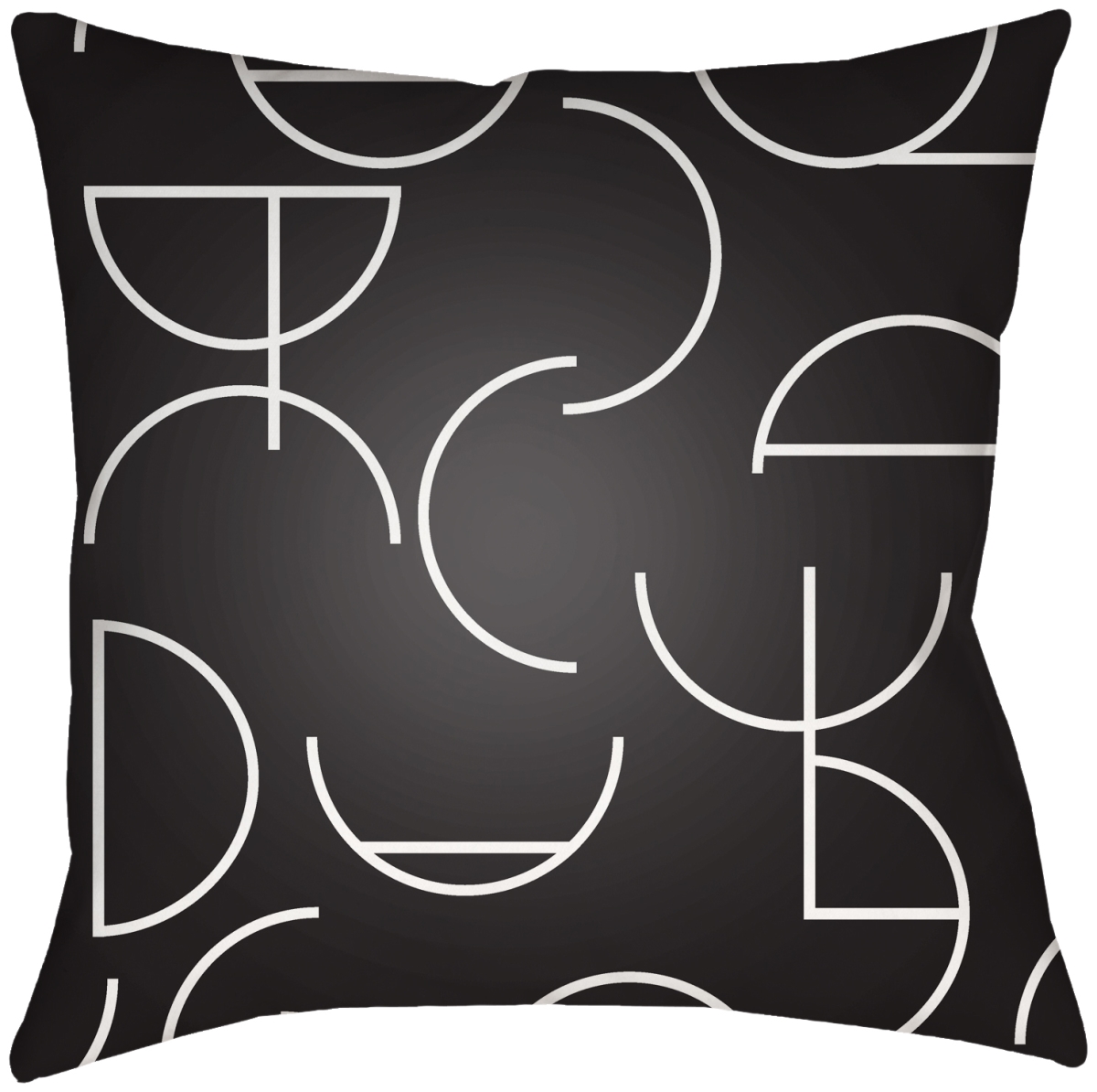MEC001-1818 18 x 18 in. Modern Circles MEC-001 Square Accent Pillow, Black & White