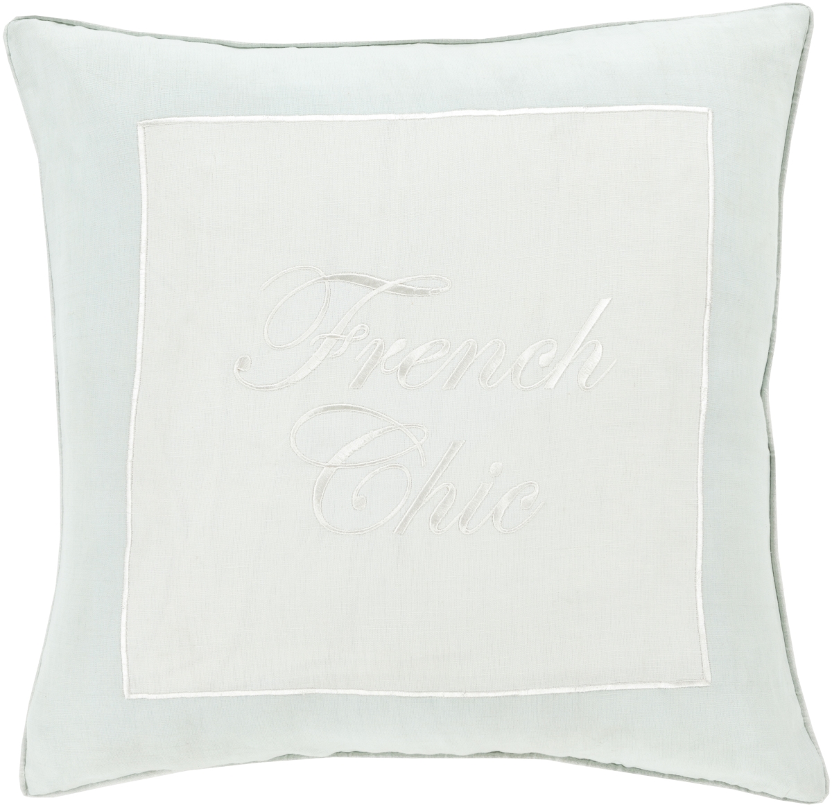 Picture of Livabliss FRC003-2222D 22 x 22 in. French Chic FRC-003 Square Accent Down Filled Pillow&#44; Ivory & Seafoam