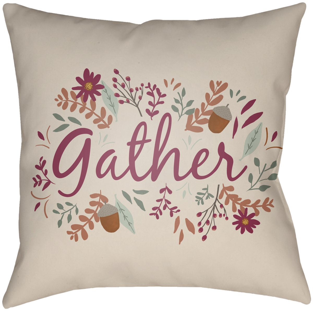 GTD009-2020 20 x 20 in Gratitude Accent Square Pillow, Multi Color