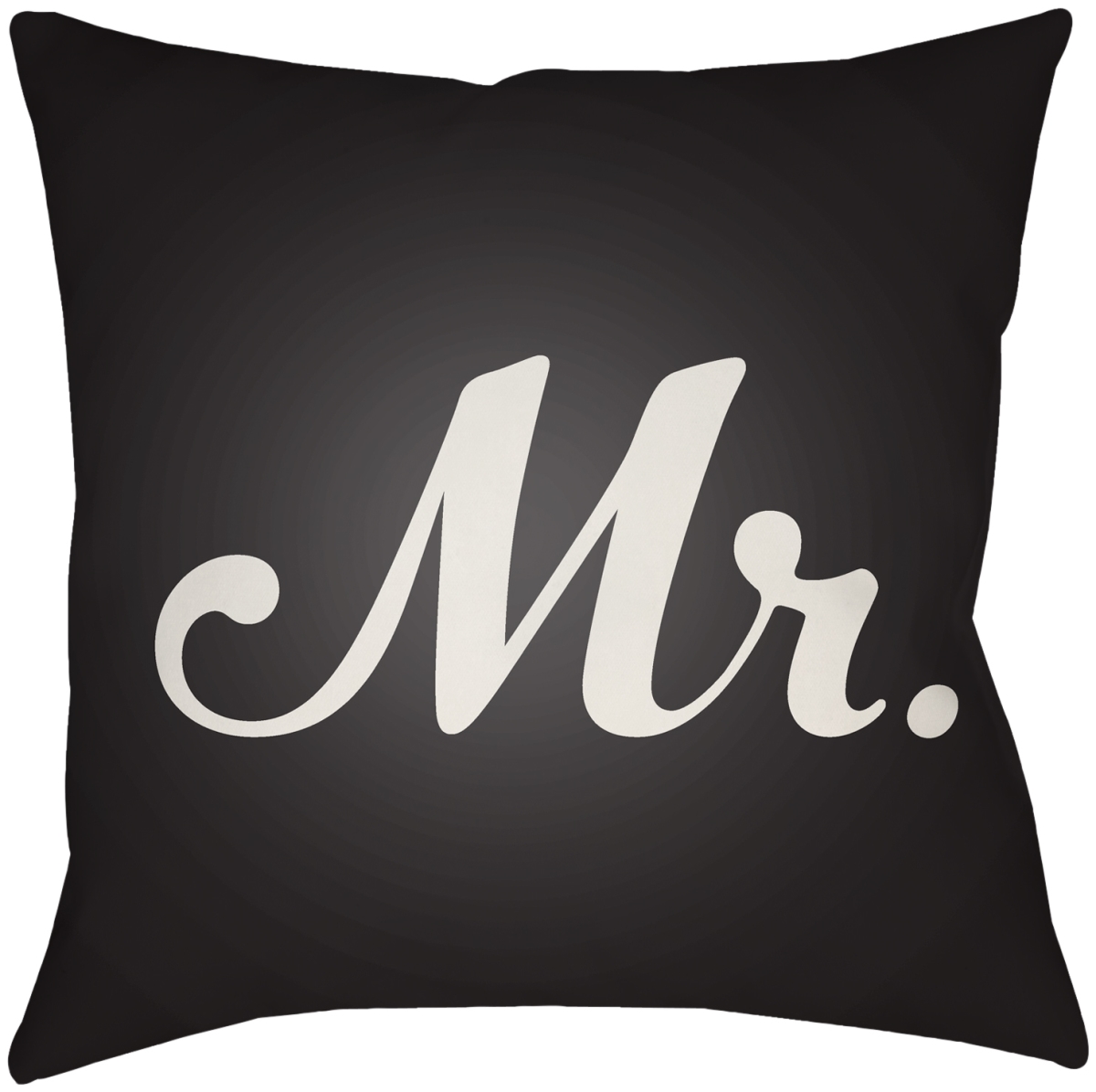 MRSS007-1616 16 x 16 in. Mr & Mrs Accent Square Pillow, Black & Ivory