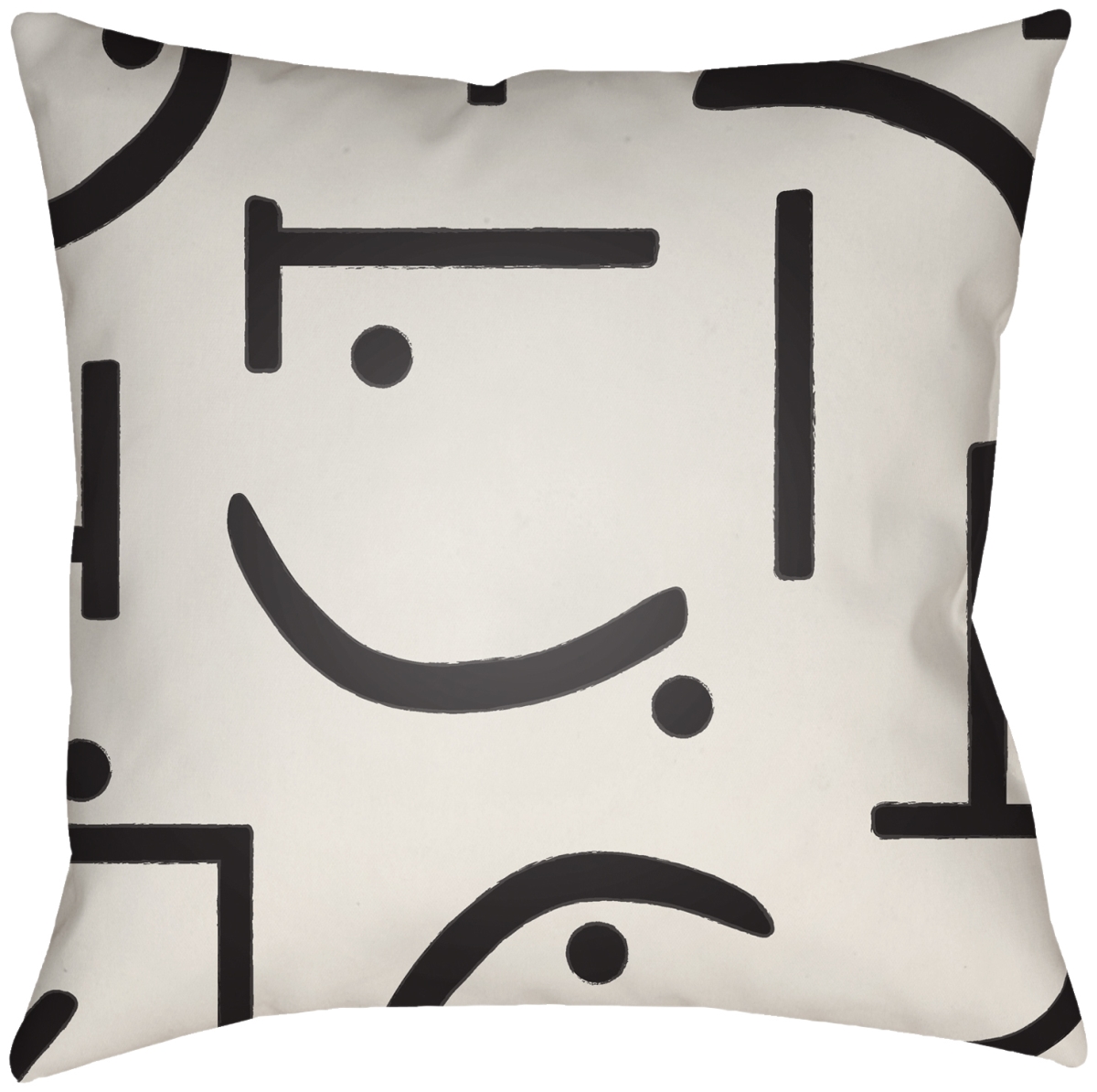 BMB001-1616 16 x 16 in. Bambara Accent Square Pillow, Ivory & Black