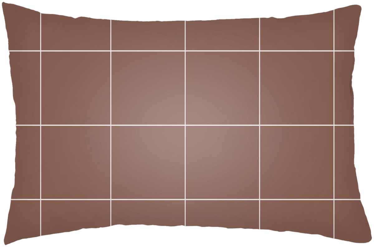 GDW002-1422 14 x 22 in. Gridwork Lumbar Pillow, Medium Brown & White