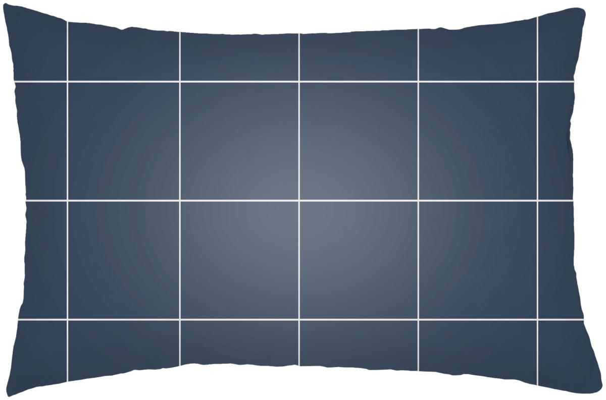 GDW004-1422 14 x 22 in. Gridwork Lumbar Pillow, Navy & White