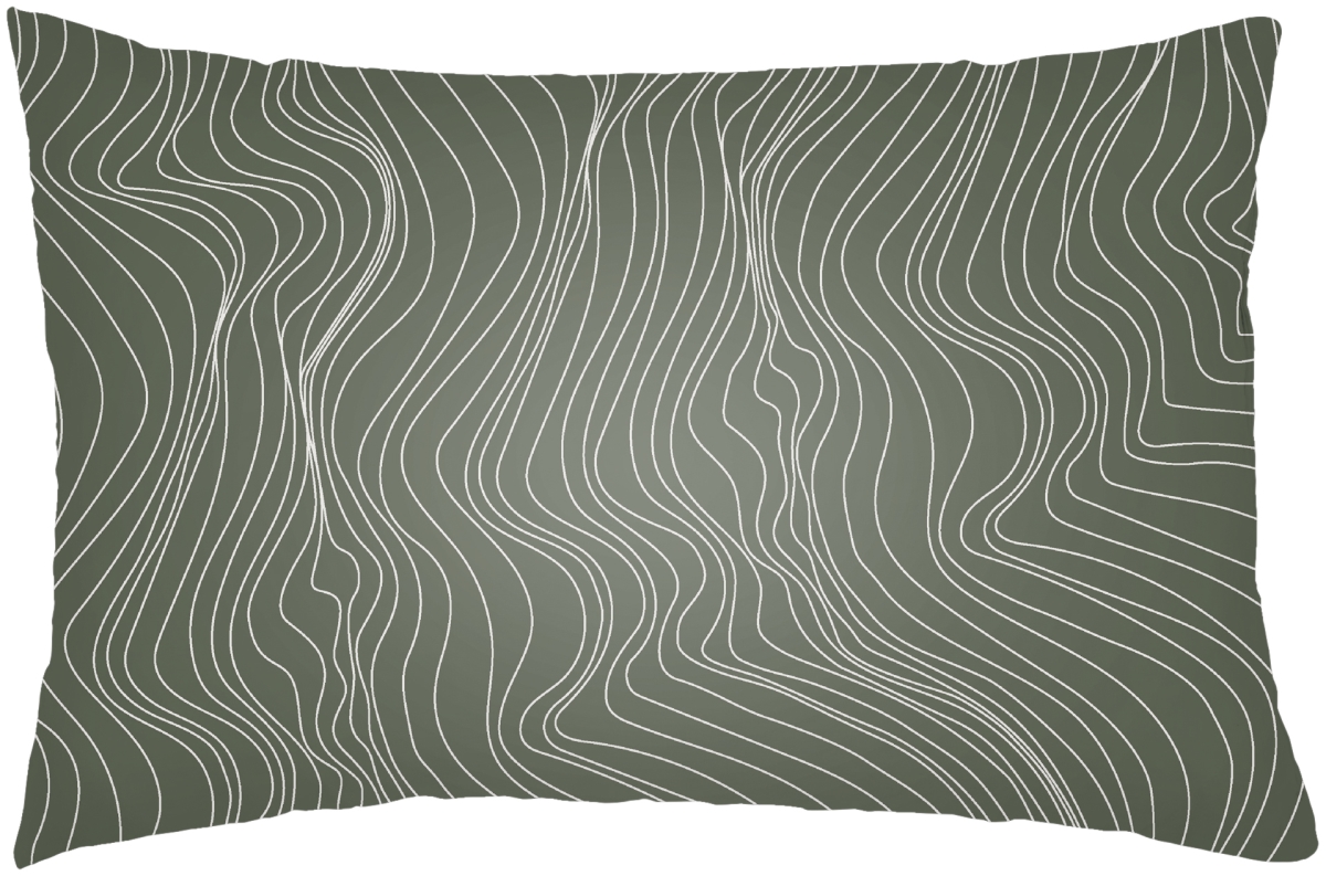 MNL003-1422 14 x 22 in. Modern Lines Lumbar Pillow, Olive & White