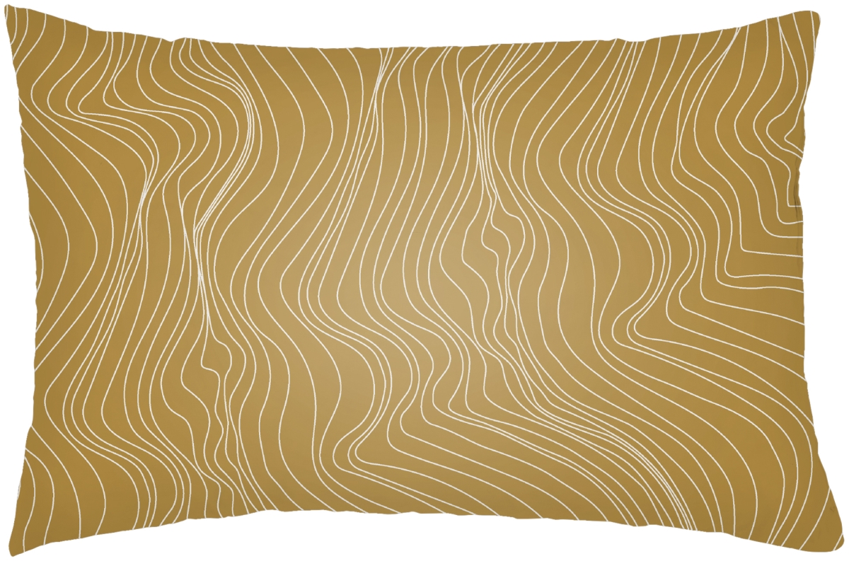 MNL005-1422 14 x 22 in. Modern Lines Lumbar Pillow, Mustard & White