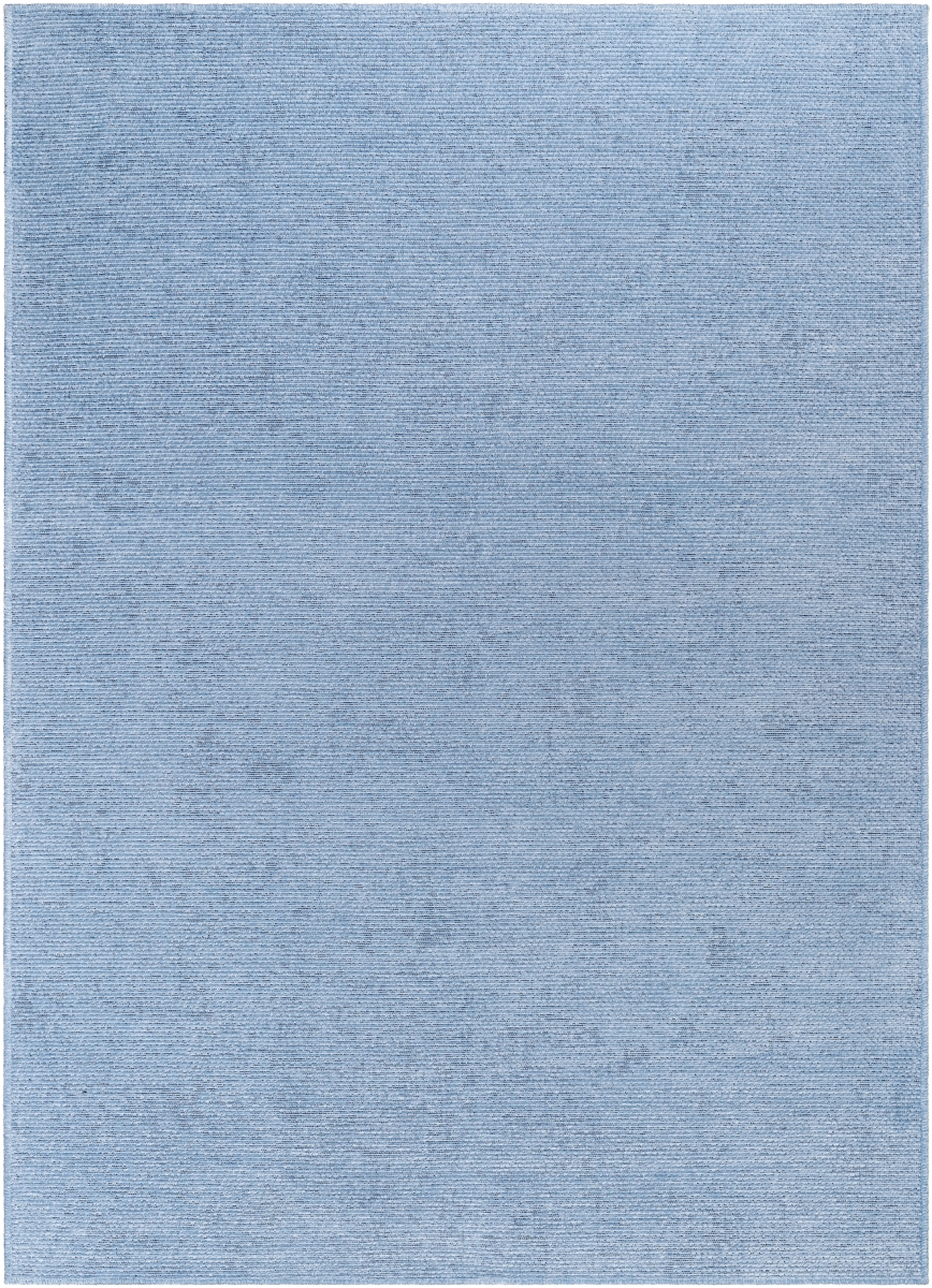 QBC2304-679 6 ft. 7 in. x 9 ft. Quebec QBC-2304 Machine Woven Rectangle Area Rug, Pale Blue & Light Blue