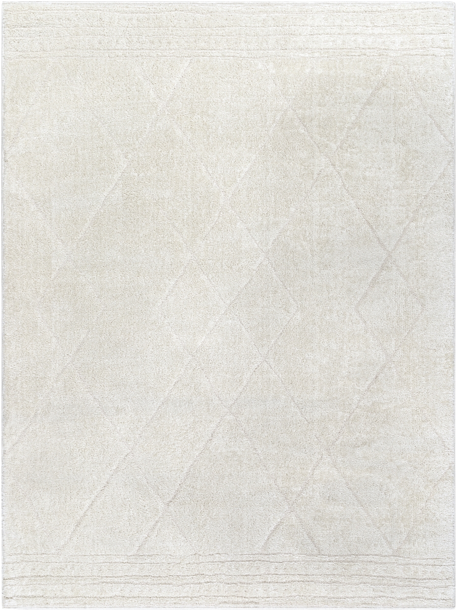 FEU2324-537 5 ft. 3 in. x 7 ft. Freud Machine Woven Rectangle Area Rug, Ivory & Off-White