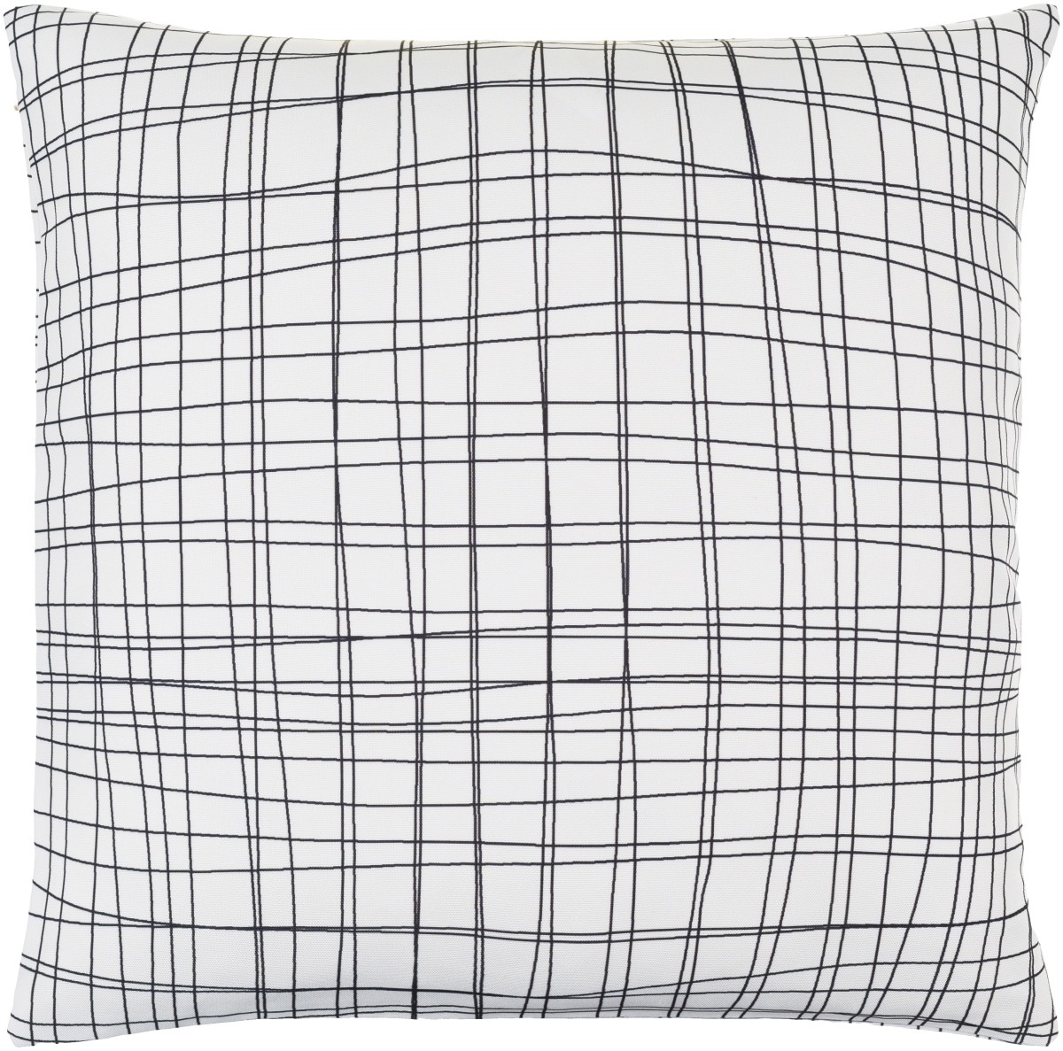 DFT001-2020D 20 x 20 in. Draft Accent Square Pillow, Off-White, Nickel & Light Silver