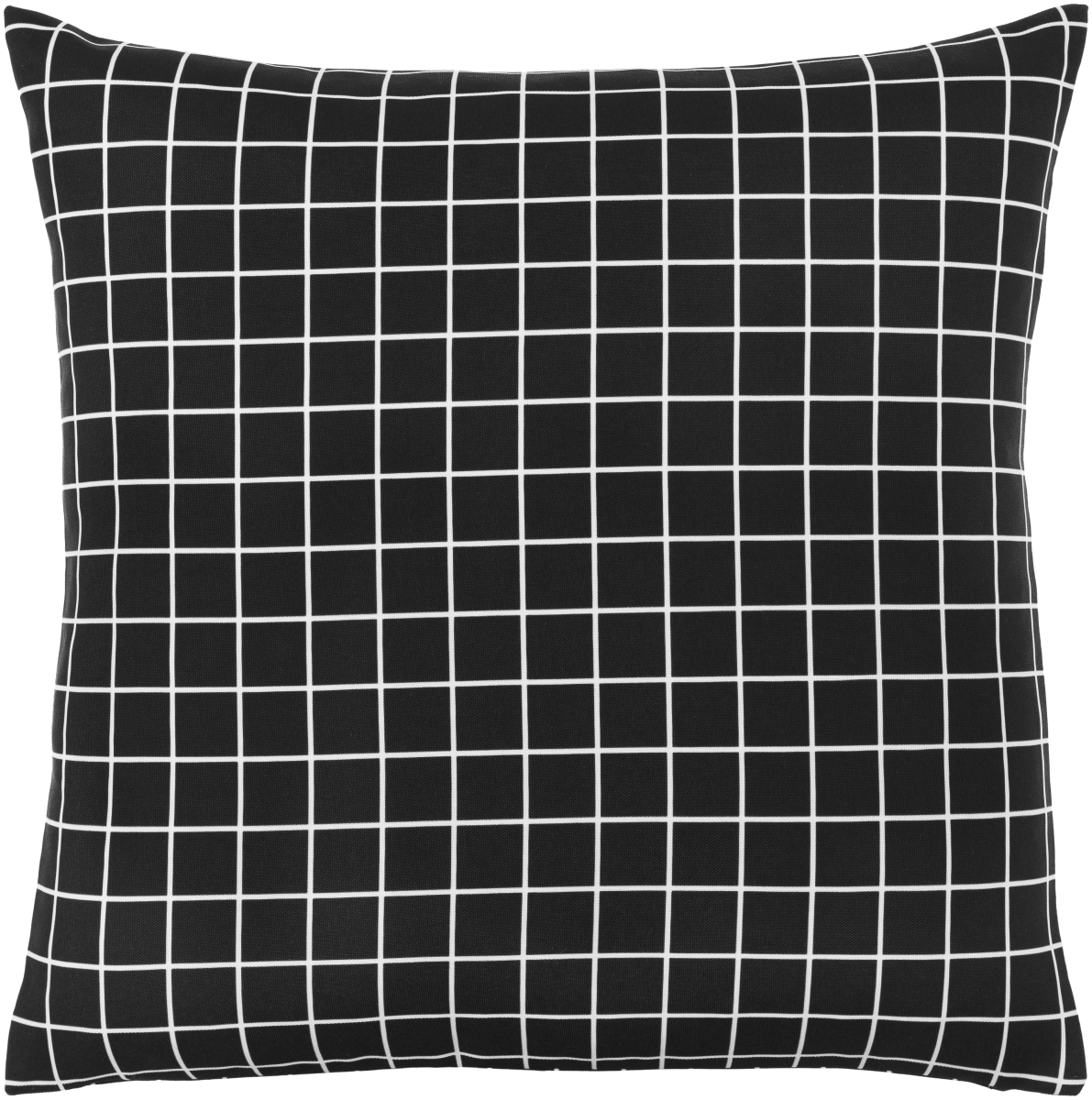 CEK001-2020D 20 x 20 in. Check Accent Square Pillow, Jet Black, Light Silver & Onyx