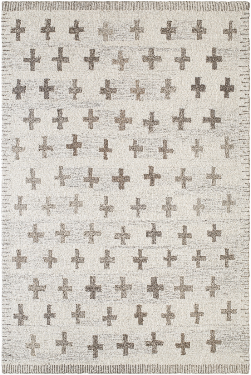 GND2368-810 8 x 10 ft. Granada Hand Made Rectangle Area Rug, Ivory & Medium Brown